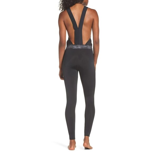 Puma NWT Women's Black Sleeveless Jumpsuit With Waistband Breathable Size L - Picture 1 of 10